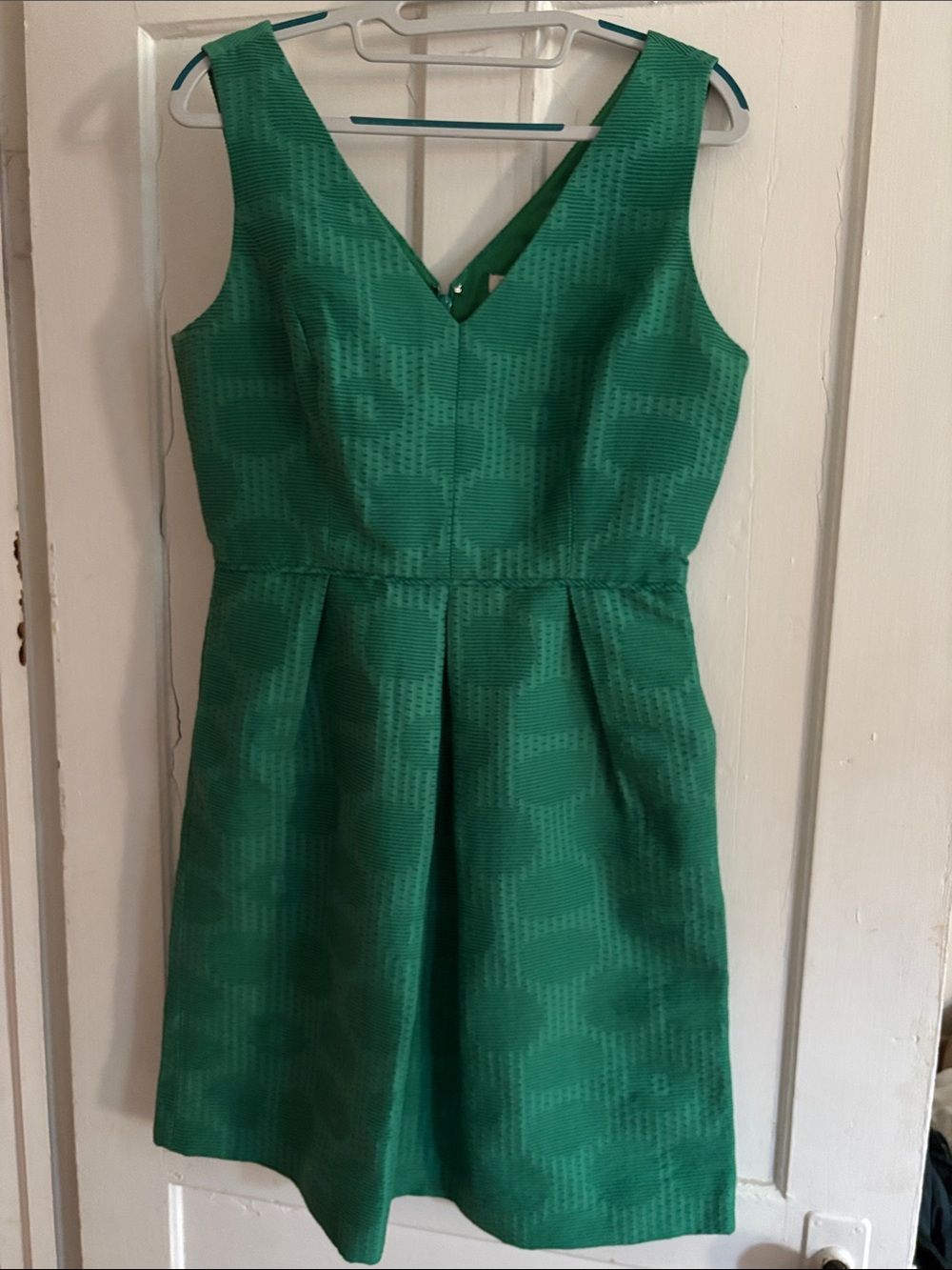 J.Crew sleeveless green V-Neck party dress
